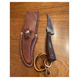 Vintage Schrade USA 152 Old Timer hunting knife with leather sheath….7” long