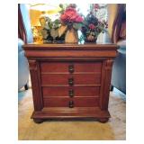 Very nice cherry finish two drawer nightstand/side table...24w x 28 deep x 24 tall... OTHER CONTENTS NOT INCLUDED