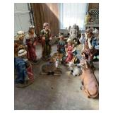Exquisite vintage 11-piece Old Time Pottery resin nativity set…..sizes range from 8” tall to 36” tall…..this set is amazing….ANY OTHER ITEMS AROUND SET IN PICS ARE NOT INCLUDED