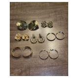 Grouping of gold tone earrings…..both pierced and clip-on
