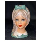 Vintage NAPCO lady head vase (C8493)…..5-1/2” tall…..does show slight paint peeling