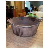 Vintage cast iron Dutch Oven (no lid)…..marked H on bottom and will need cleaned and seasoned