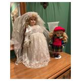 Vintage porcelain bride doll and Collector