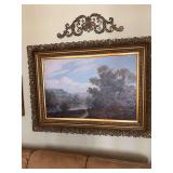 Stunning large oil painting with beautiful ornate frame by Max Gestel￼