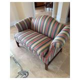 L T Designs ￼ loveseat with striped fabric in mint condition