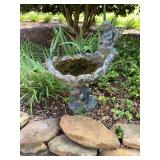 Heavy concrete birdbath
