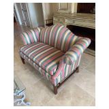 L T Designs  loveseat with striped fabric in mint condition