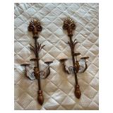 Decorative Wall-Mounted Candle Sconce Pair