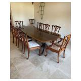 Hickory white hippo, white style dining table, and chairs