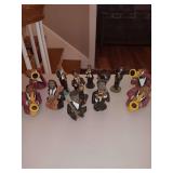 Black musical figures. The two sets on each side are ceramic salt and pepper shakers