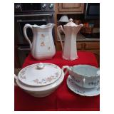 4 pieces misc. China..1 has crazing,  1 has been repaired as shown