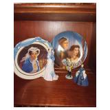 Gone with the Wind Plate,  plate with  figurine and 2 figurines, Ashley and Miss O