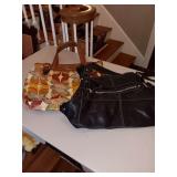 Black and flowered purse