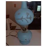Antique pretty blue 15" lamp