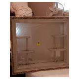 Vintage wall shelf ( just needs clean-has been in attic) Cream with Gold. Very cute. 28x25x5.5
