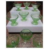Green depression dessert cups