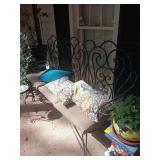 Pretty Porch Rod Iron Bench 68" Long Seat 19" from ground