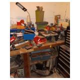 Work bench. 92x36x30 ALL items on top and underneath are included. Untested