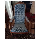 Antique Blue Leaf Rocker..Great Condition..