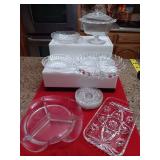 Group of 6 glass pieces and coasters. See photos.