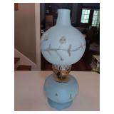 Antique pretty blue lamp..15"