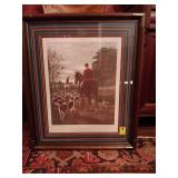 Fox Hunt Picture with Brass Cornered Frame 27x32