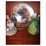Gone with the Wind plate and 2 music boxes.