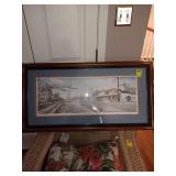 R. Thornton number and signed "Buntyn Memories"  with brass cornered frame. 37x19