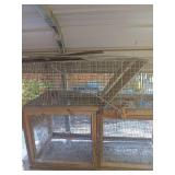 Handmade Wooden Pet Cage with drop down doors..divided into 2 areas. 34x48x24