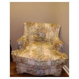 Floral Rocking Chair 30x31x29 Does have cat scratches on chair arms as shown.
