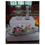 13.5" Italian Piece with Bedside Water Set and Crystal Vase