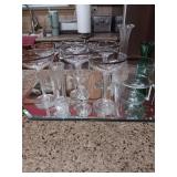 Group of glassware. Dessert cups, salt cellars,and misc glassware. See photos