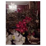 Pretty burgundy flower arrangement.