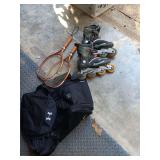 Sports equipment and Under Armour Duffle Bag...Roller Blades sz 6
