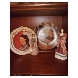 Gone with the Wind Plate, Music Box and plate with figurine.