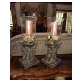 2  Candleholder Pieces 8x21