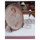 Princess Diana collectable plate and a gold trimmed Bohemian 7" Czech Bell