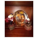 Gone With The Wind Plate and 2 Music Boxes