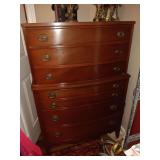 Very nice bow front Chest of Drawers.  36x53x19 Good condition. 1 nick on drawer.