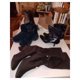 5 pair of boots, good condition, size 8.