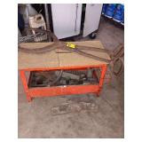 Toolbox with vintage tools , including plainers and tongs