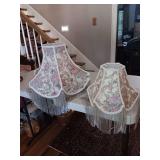Very Pretty Victorian Lamp Shades..largest is 15" wide and 13.5" tall, smallest is 10" wide and 9.5" tall