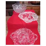 3 glass pieces..8.5" bowl, 9.5" bowl and 11" platter