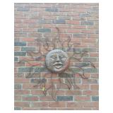 Terracotta Sun and Metal wall décor 40X30
