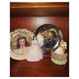 Gone With The Wind Music Box, Plate and Plate with figurine