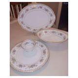 Noritake China Somerset Pattern 14" Pattern, 10.5" Serving Bowl, Dinner plate and 1 cup