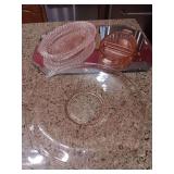 3 pc pink depression grouping..large does hv a chip as shown
