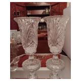 2 Crystal Candleholders-very pretty-ea is in 2 pieces