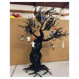 Black spooky Halloween tree with ornaments