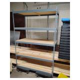 5 Tier Metal Shelf, 72" H x 48 1/2" W x 25" Deep, on 2 HD Dollies, like new. Contents not included.
